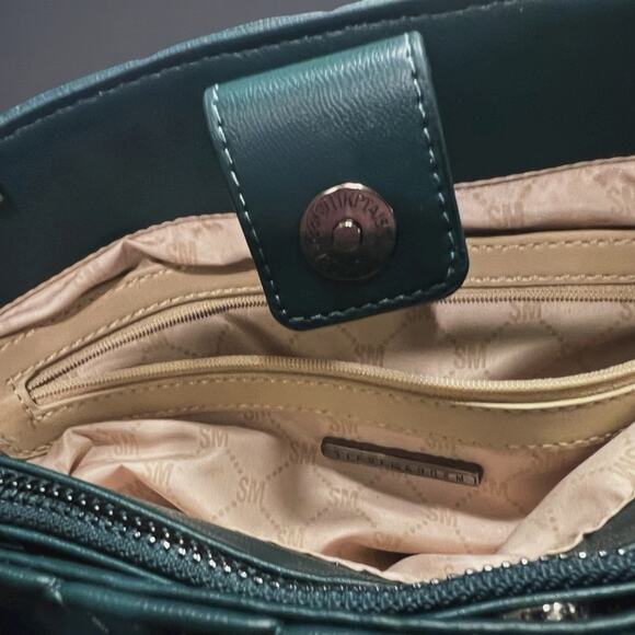 Steven Madden NWT Bmarin EMERALD GREEN 3 Way Tote w Coin Pouch Guitar Strap - Picture 8 of 9